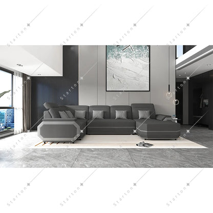 Modern Style Office Genuine Leather Sofa Set Furniture Living Room