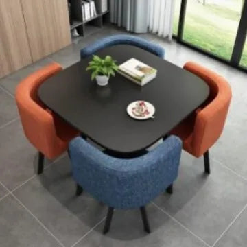Simple Square Negotiation Table Set, Small Round Table for Shop or Reception, Rest Area Furniture, Space-saving and Elegant