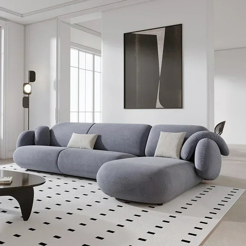 Armchair Curved Modern Sofa Pink Minimalist Wooden Floor Adults Living Room Sofa Canape Chaise Reading Divano Bedroom Furniture