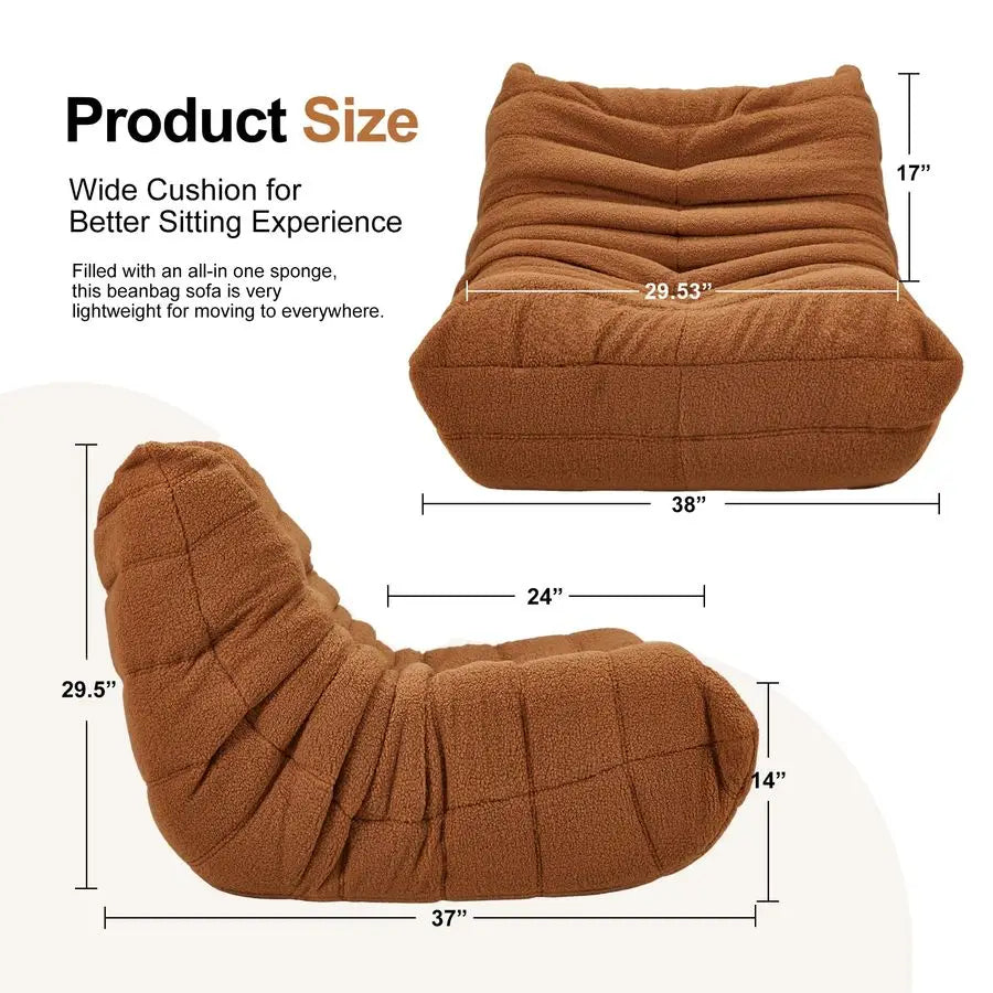 Bean Bag Chairs for Adults Giant Bean Bag Chair Memory Foam BeanBag Chair Bean Bag Sofa with Filler Faux Fur Fireside Beanbags