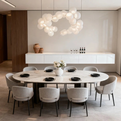 SANDYHA French Style Acrylic Ball Pendant Lights Creative Hanging Chandelier LED Lamps for Living Room Dining Table Modern Home