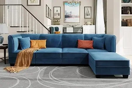 #For L-Shaped Modular Sectional Sofa, 3-Seater Comfy Cloud Couch with Ottoman/Chaise & 5 Pillows for Living Room Bedroom&