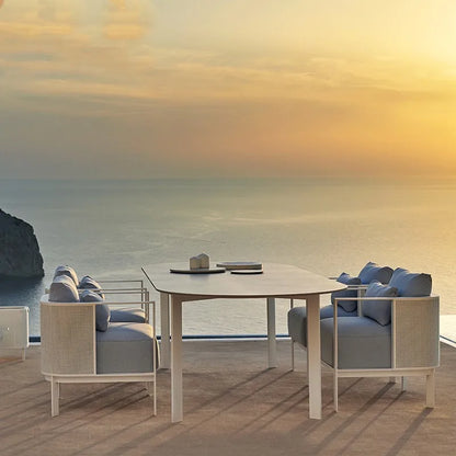 Modern Aluminum Garden Sofa Set - Durable and eco-friendly outdoor furniture with optional PE rattan frame