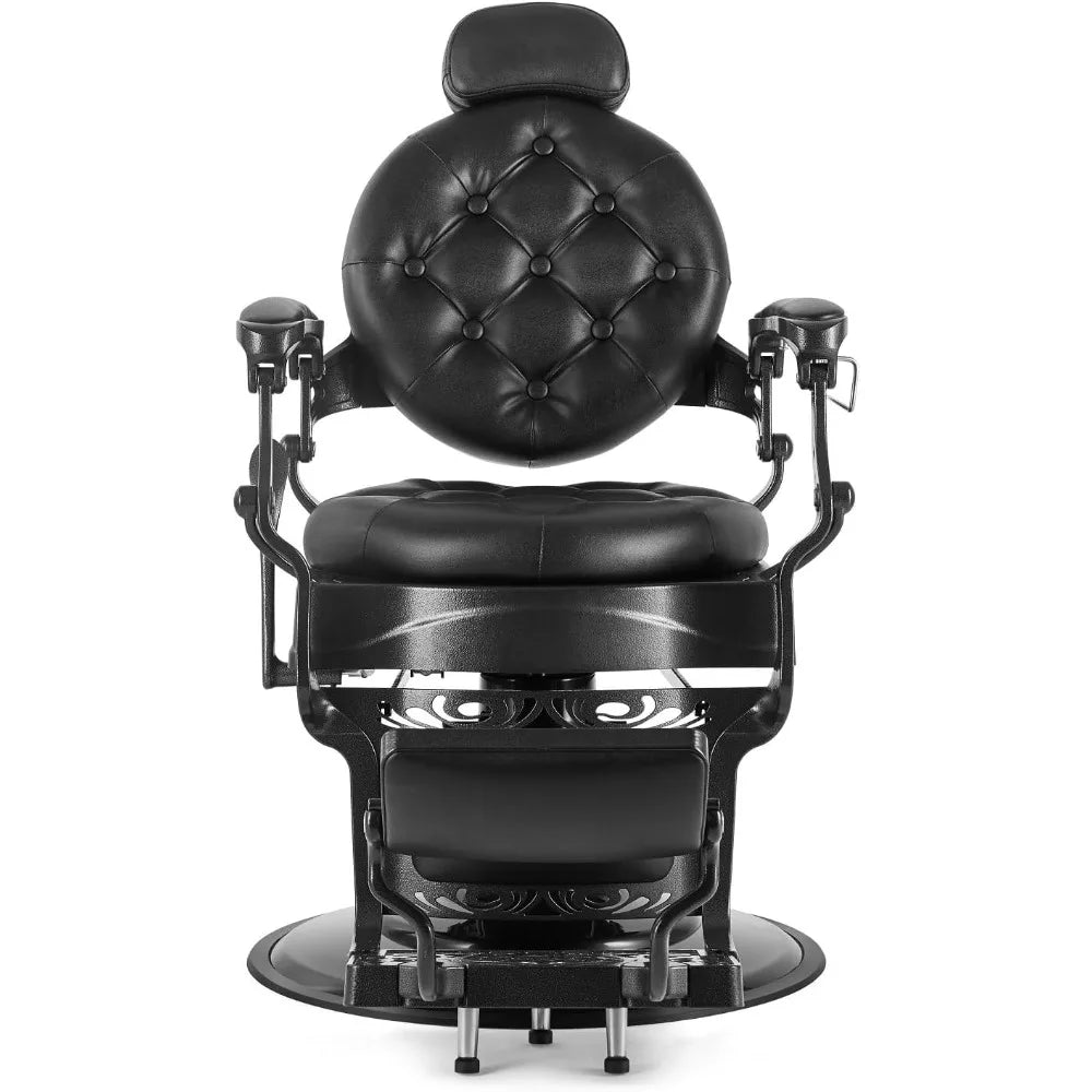 Professional Barber Chairs for Barbershop, Aluminium Alloy Frame Heavy Duty, Retro Salon Chair All Purpose Chair for Beauty Spa