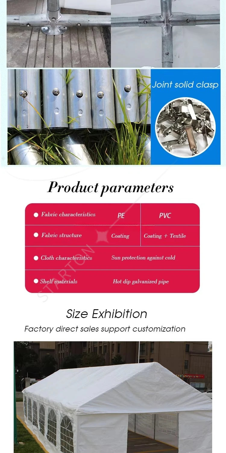 PVC Steel Customized Tent Beach square Outdoor Park Cook Food Awning Party Vendors Setting up Stalls BBQ Leisure Camping