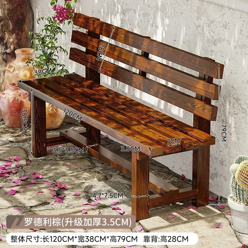 Chaises de jardin d'extérieur en bois antiseptique, banc de cour, villa, chaises de loisirs avec dossier, mobilier d'extérieur, balcon de maison, chaises longues Y