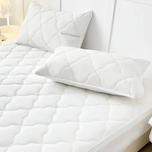 Throw Mattress Cover Bed Fitted Sheet Waterproof Mattress Bedspread Protector Pads Single/Double