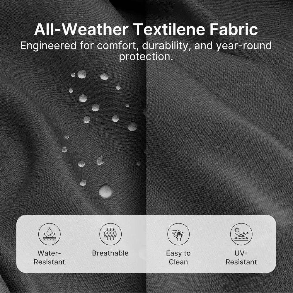 4-Piece Patio Furniture Set, Textilene Outdoor Conversation Set with 2 Rocking Chairs and Tempered Glass Coffee Table