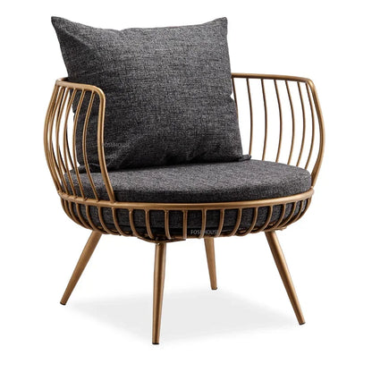 Living Room Furniture Bedroom Light Luxury Minimalist Single Sofa Chair Lounge Chair Nordic Wrought Iron Living Room Chairs