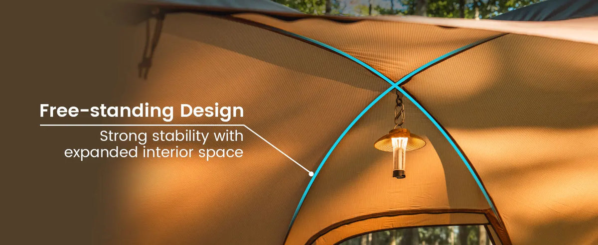 OneTigris Orbitis Tunnel Tent with Stove Jack 4 Person Lightweight Camping Hot Tent with Mesh Vent for Glamping Bushcraft Travel