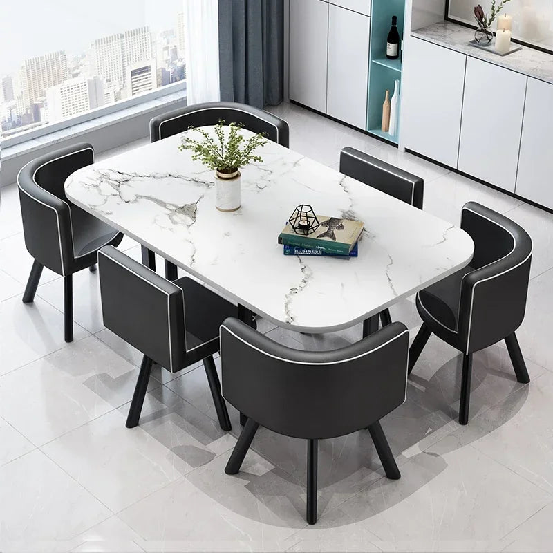 Dining table sets 4 6 chairs dining table wooden restaurant cafe chatting table