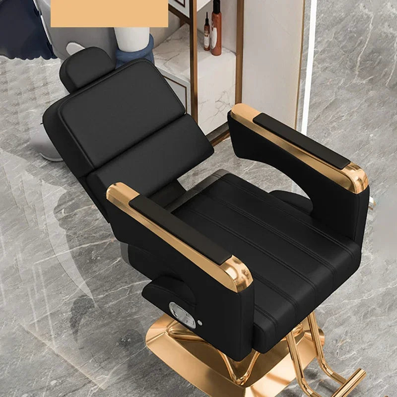 2025 Luxury Personalized Chair Barber Classic Hydraulic Reclining Release Salon Chair Leg Rest Professional Barberia Furniture