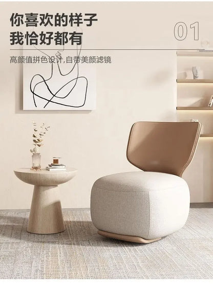 NewLog Light Luxury First Class Cabin Lounge Sofa Chair Nordic Living Room Fabric Low Stool Balcony Leisure Armchair