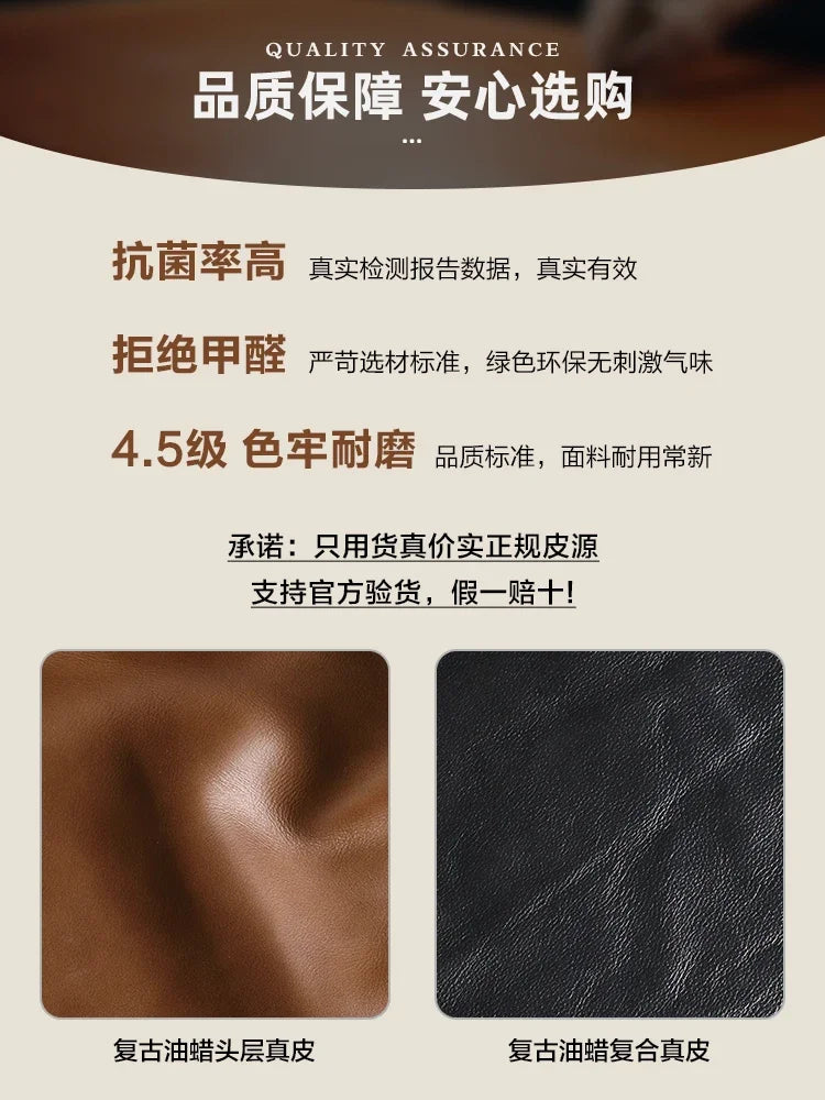 The original bean bag sofa, American retro style, oil wax leather, large sitting, deep, second-hand, first-hand leather, cowhide