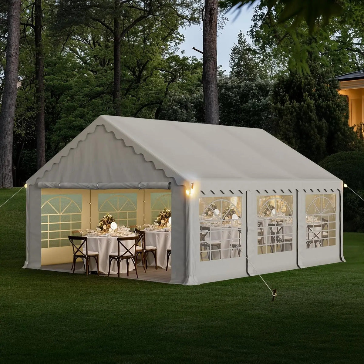 16x20FT Party Tent Heavy Duty, Large Wedding Event Shelters with 3 Carry Bags & Removable Sidewalls, Outdoor Canopy, Customized
