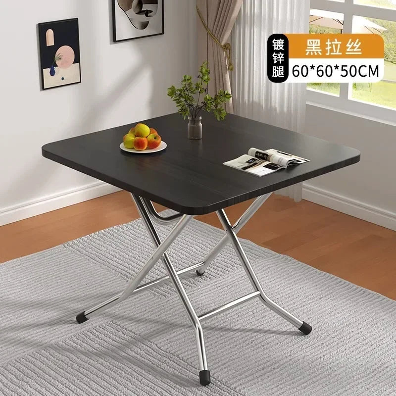 Furniture Folding  Dining Table Home Rental House Simple Small Apartment Dining Round  Foldable Outdoor Stall Small Square Table