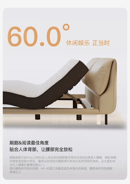 Elegant Modern Double Bed Luxury Upholstered Comferter Adults Bed Adjustable Electric Cama Box Casal Bedroom Furniture