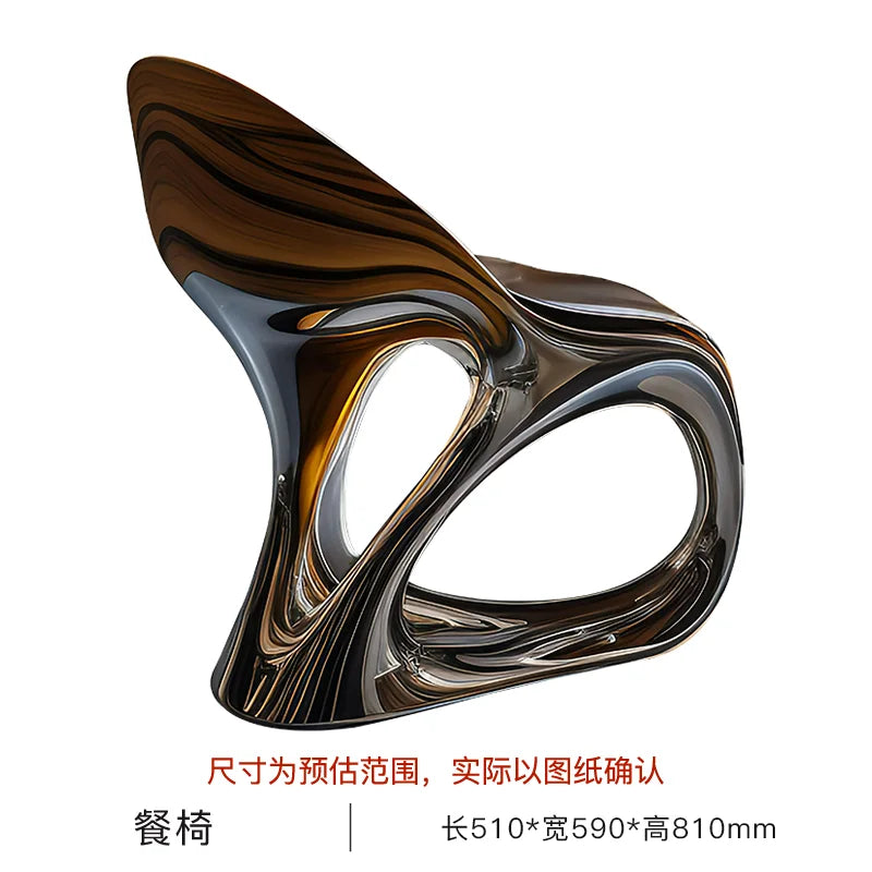 Steel and wood art light luxury dining tables and chairs, art luxury international pavilion furniture