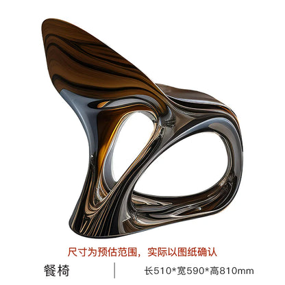Steel and wood art light luxury dining tables and chairs, art luxury international pavilion furniture