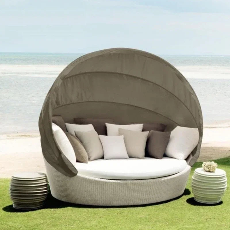Furniture  pool Garden patio balcony sun bed teak daybed  classic outdoor garden double chaise lounge sofa