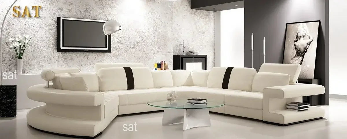 New Arrival Modern Living Room Leather Sofa, Lounge Chair, Living Room Designer Combination Sofa, U-shaped Sofa, Luxury Leather