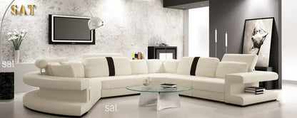 New Arrival Modern Living Room Leather Sofa, Lounge Chair, Living Room Designer Combination Sofa, U-shaped Sofa, Luxury Leather