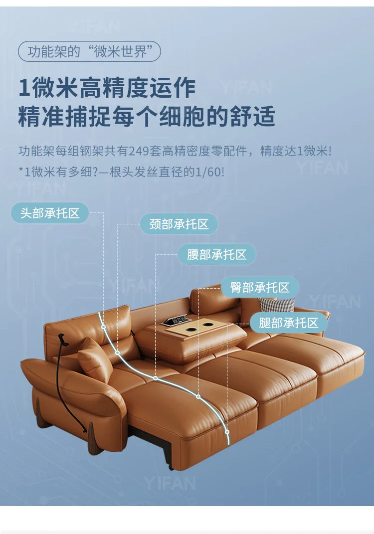 Relaxing Genuine Leather Sofa Living Room Electric Reclining Italian Sofa Lounge Luxury Divano Soggiorno Furniture Home