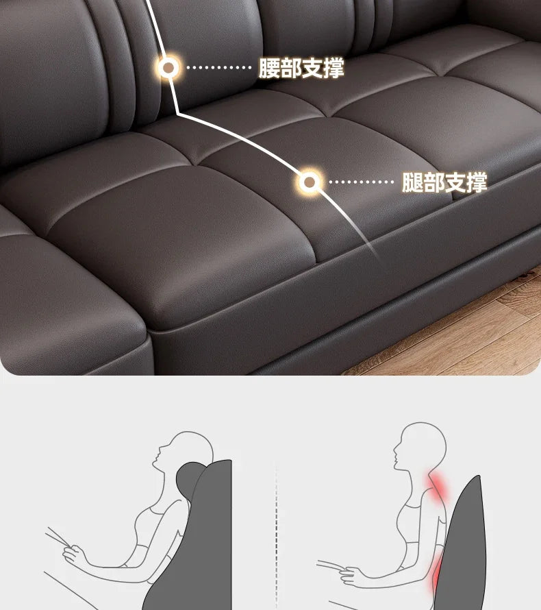 Floor Designer Living Room Sofas Couch Leather Nordic Minimalist Sofas Relaxing Room Decor Sillon Cama Lounge Suite Furniture