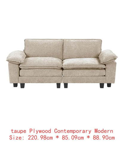 Modern 6-Piece Modular Sectional Sofa Set in Plush Chenille Upholstery for Comfortable Living Room Furniture - Durable Plywood
