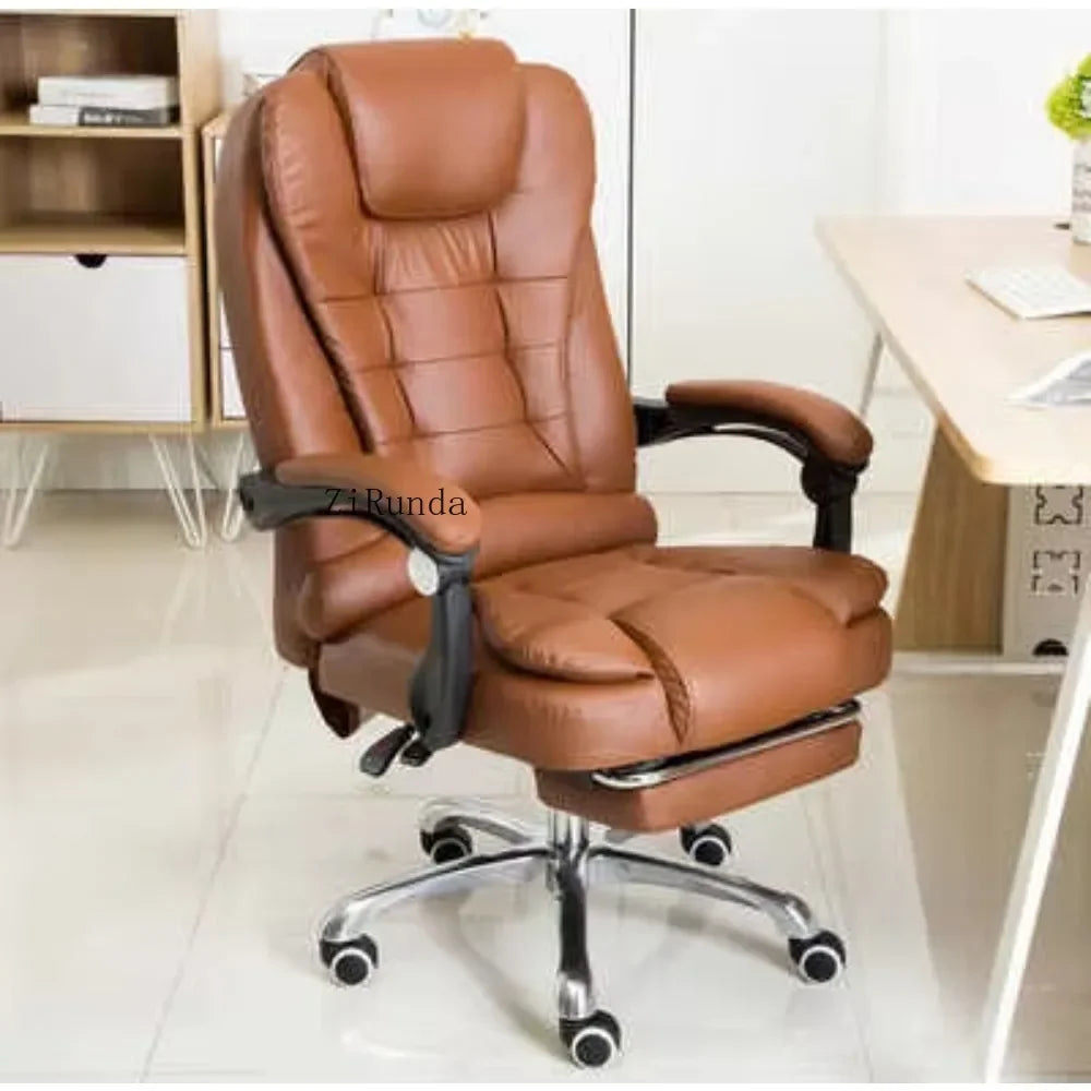 High-end office computer chair, comfortable leather electric massage office chair, adjustable recliner