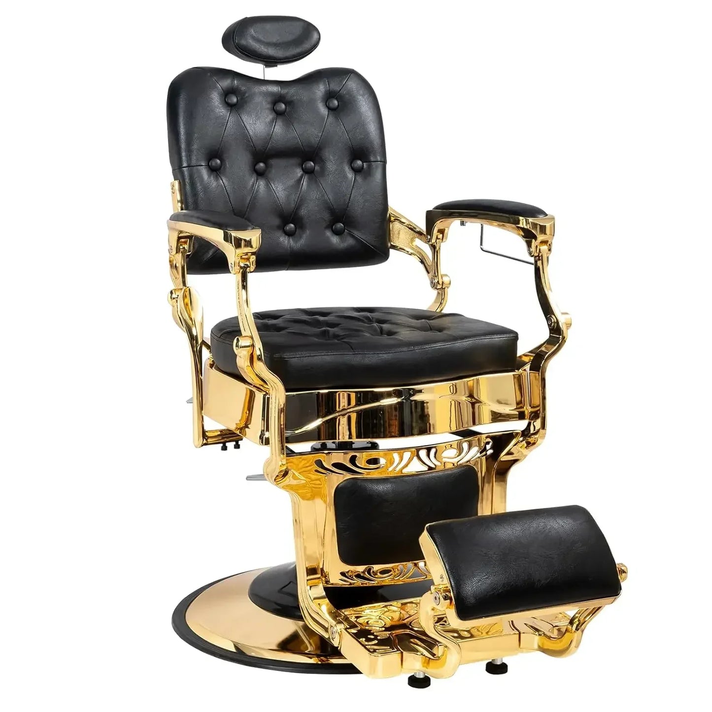 Heavy Duty Barber Chair 700lbs Capacity Vintage Recline Style Hydraulic Operation 360° Rotatable Barber Chair with Headrest
