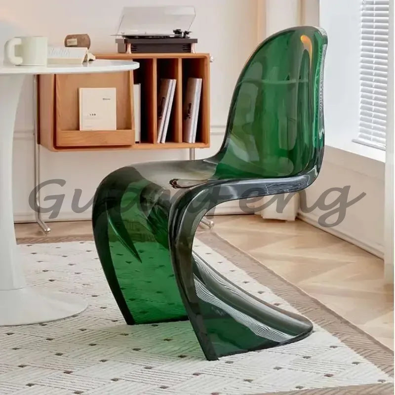Transparent Plastic Chair Living Room Relax Backrest Waiting Cafe Chair Hotel Acrylic Design Dining Stool Nordic Furniture
