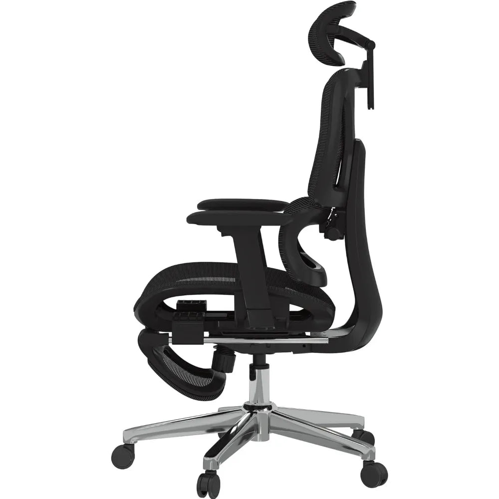 Ergonomic Office Chair with Footrest- Adjustable 3D Armrests, Dynamic Lumbar Support, Recline & Tilt Function