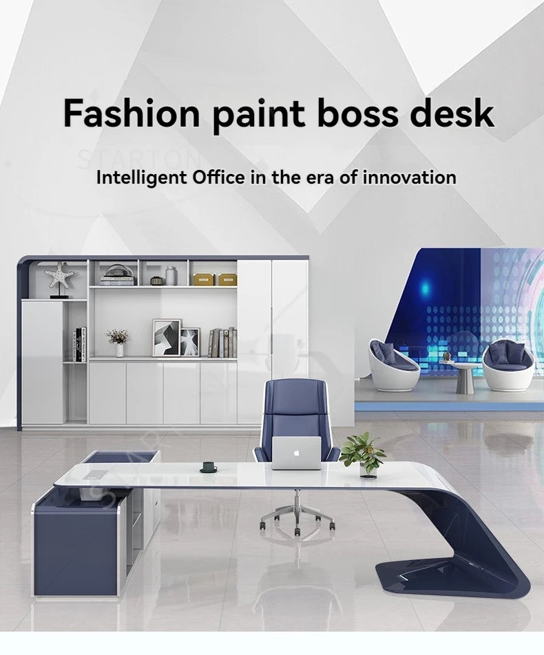 High End Luxury Modern L-shaped boss Executive Desk Furniture, Wooden Office Furniture, Executive Desk Design for Managers