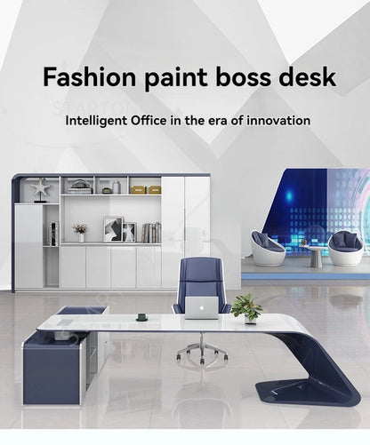 High End Luxury Modern L-shaped boss Executive Desk Furniture, Wooden Office Furniture, Executive Desk Design for Managers