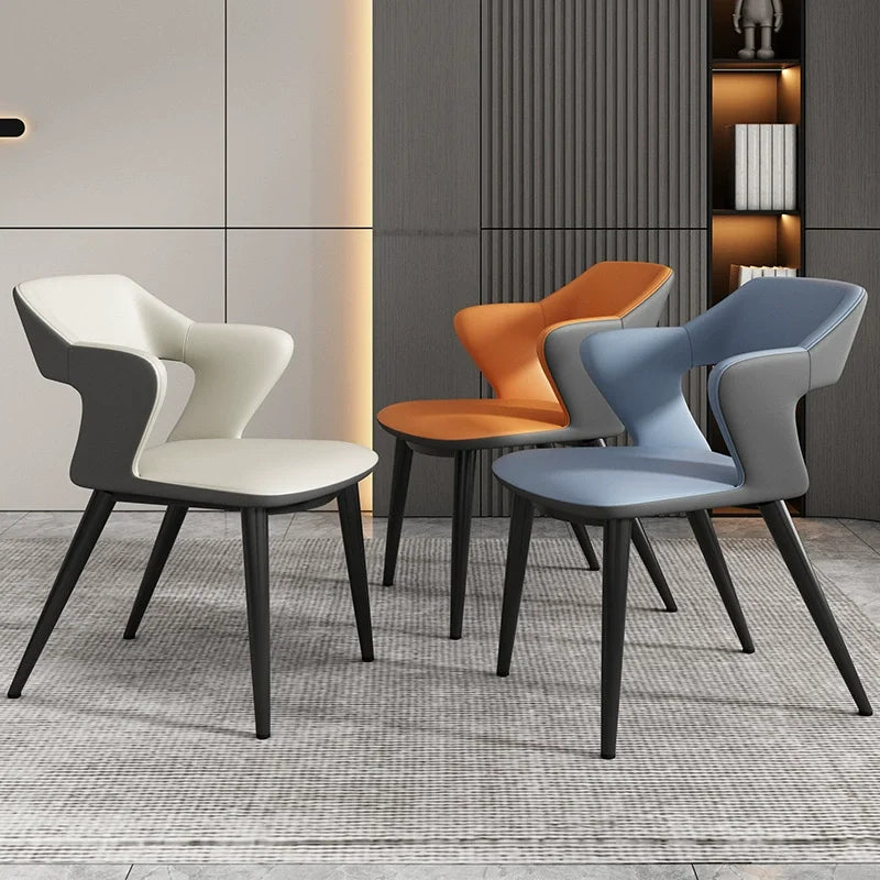 Italian Minimalist Dining Chair Modern Simple Home Chair Hotel Trendy Tech Fabric Makeup Chair Backrest Dining Table furniture