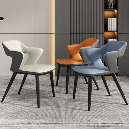 Italian Minimalist Dining Chair Modern Simple Home Chair Hotel Trendy Tech Fabric Makeup Chair Backrest Dining Table furniture