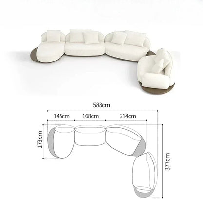 Living Room Coffee Table Designer Creative Three-person Log Style Furniture Modern Simple Modern Morocco Fabric Sectional Sofas
