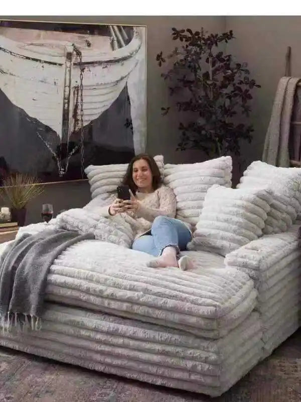 Light luxury lazy thick corduroy removable and washable living room bedroom sofa