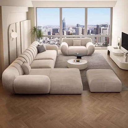 Fabric Living Room Sofas Modern Minimalist Sectional Modular Sofa Elegant Comfortable Canape  De Luxe Nordic Furniture