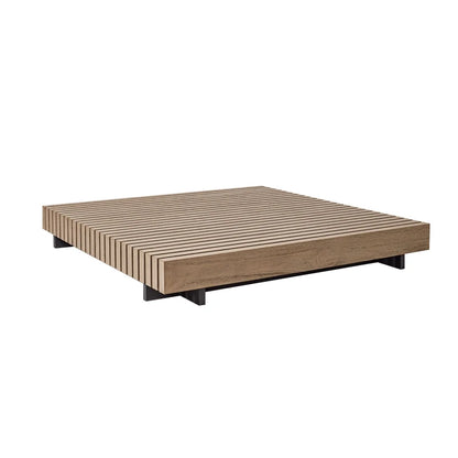Outdoor Garden Villa Waterproof Teak Aluminum Sofa Sunbed and Coffee Table Combination Furniture