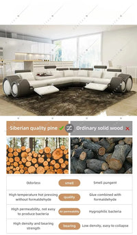 New Living Room Luxury Modern Couch Genuine Real Recliner Leather Sofa Set Indoor Sectional Furniture Leather Sofa