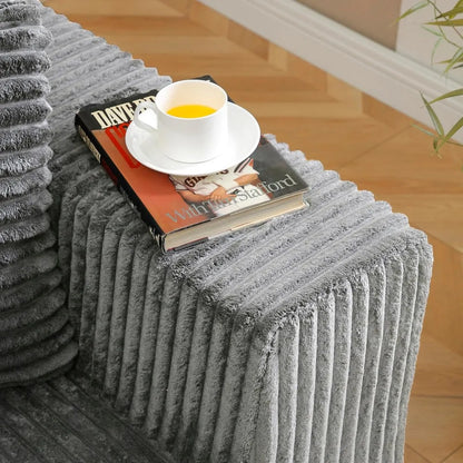 Modular Sectional Sofa Cloud Sectional Couch, 107" Comfy Fluffy L Shaped Dark Grey Couches for Living Room, Deep Seat