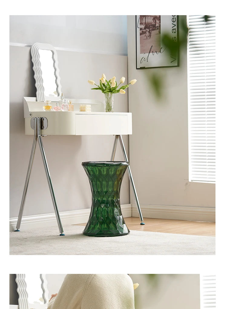 Nordic creative crystal stool Nordic simple color transparent bathroom home shoe changing  creative ins low
