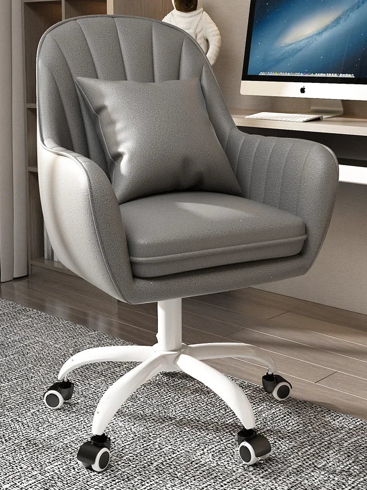 Cute Desk Chair For Girls Pink Ergonomic Computer Swivel Chair Adjustable Height Plush Padded Study Chair Bedroom Dorm Office