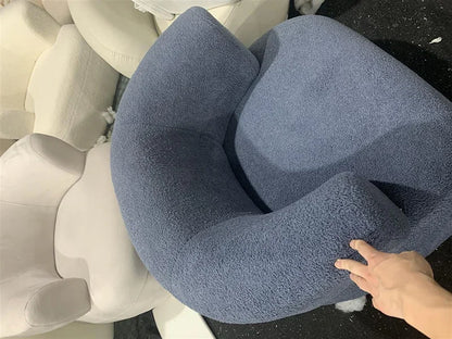 Nordic Designer Fabric Living Room Chairs Leisure Backrest Armchairs Bedroom Lambswool Luxury Single Sofa for Home Furniture