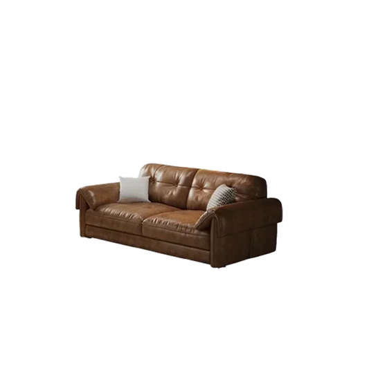 Portable Minimalist Brown Sleep Sofa Faux Leather Designer Loveseat   Sofa Couch Cloud  Living Room Furniture