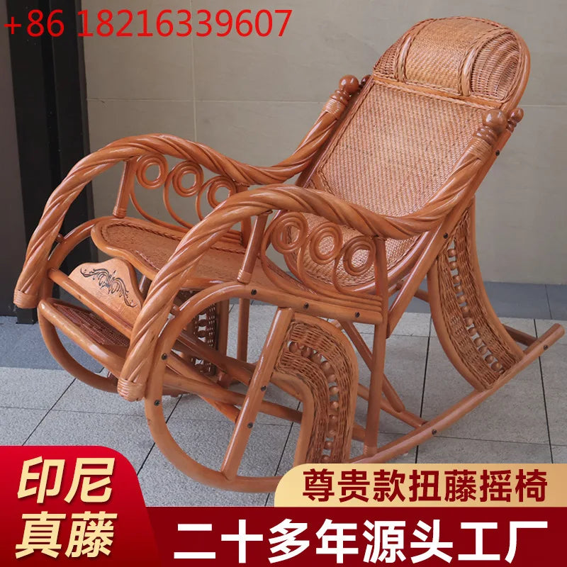 Manufacturers supply adult bedrooms, elderly rocking chairs, real rattan leisure balcony recliners