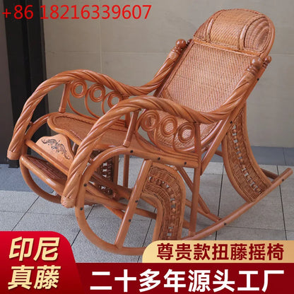 Manufacturers supply adult bedrooms, elderly rocking chairs, real rattan leisure balcony recliners