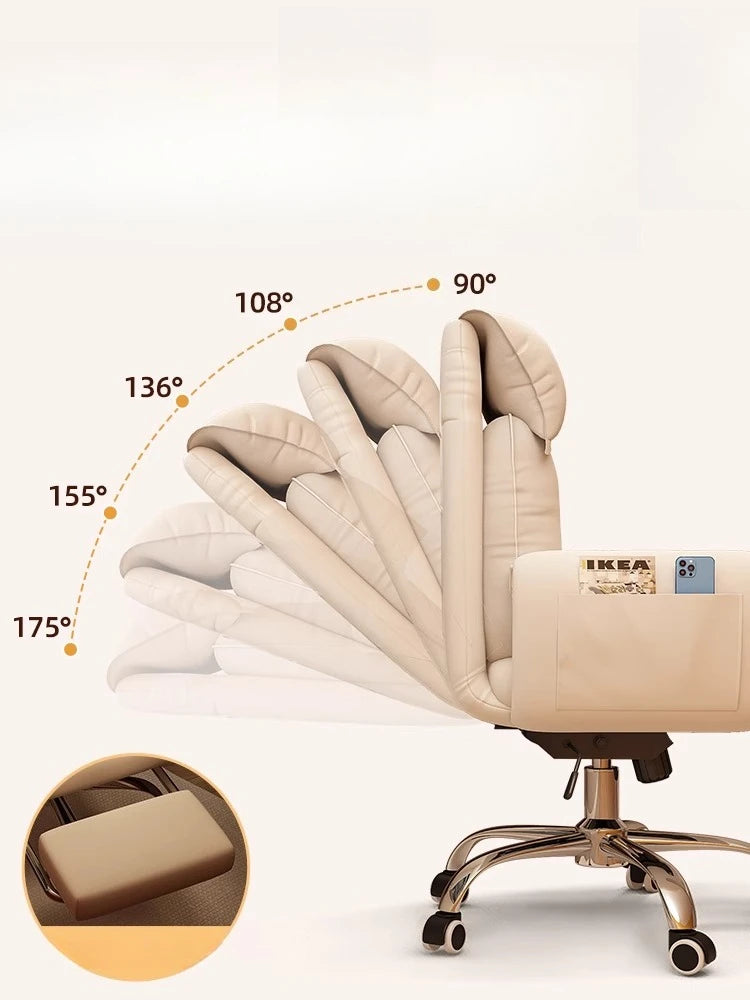 Computer Chair Office Backrest Lazy Sofa Chair Bedroom Reclining Seat Adjustable E-sports Chair Office Furniture with Footstool